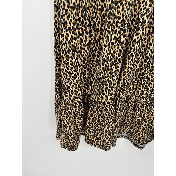 Mi.Ami Brown Black Cheetah Print Short Sleeve Mini Dress Women's Size Small S - Picture 4 of 8